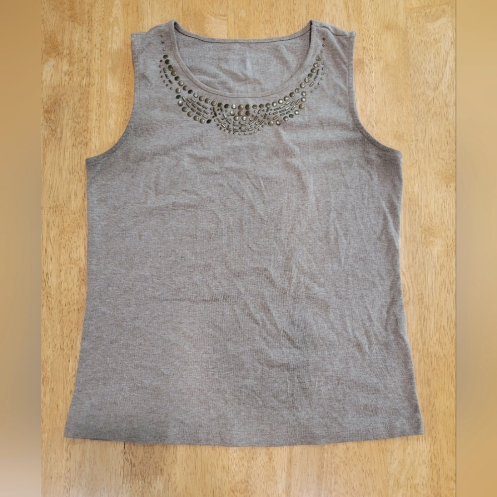 🔥 Christopher and Banks brown beaded tank top shirt blouse